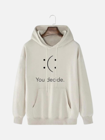 Hommes You Decide Print Smile Pattern hoodie