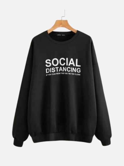 Plus Drop Shoulder Slogan Graphic Pullover